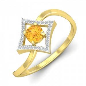 The KuberBox Le Square Citrine Ring