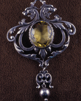 Citrine seen used in what is thought be a brooch from the Victorian era. 