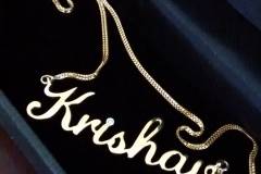 Krishav Gold Name Pendant