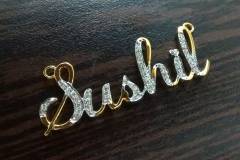 Sushil Diamond Name Pendant