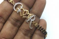 Initials & Hearts Mangalsutra Bracelet with Gold and Diamonds
