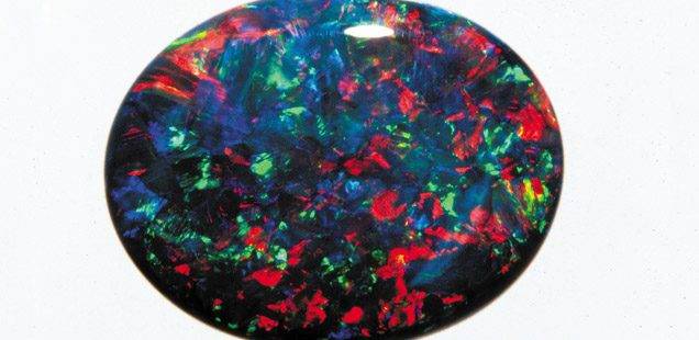Black opal with exceptional play of colour