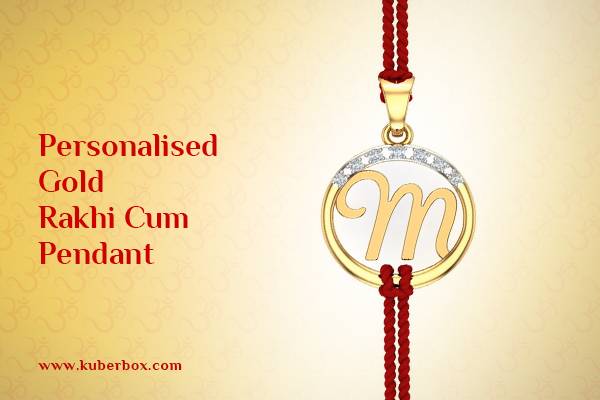Personalised Gold Rakhi Cum Pendant