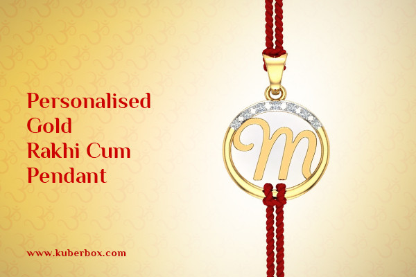 Personalised Gold Rakhi Cum Pendant