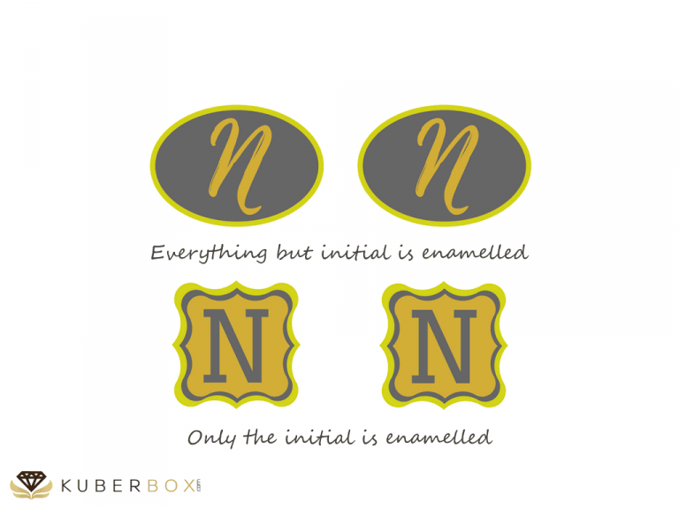 Enameled Initial Cufflinks