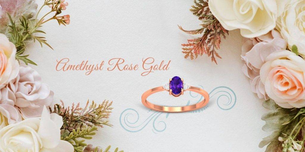 romantic amethyst rose gold ring