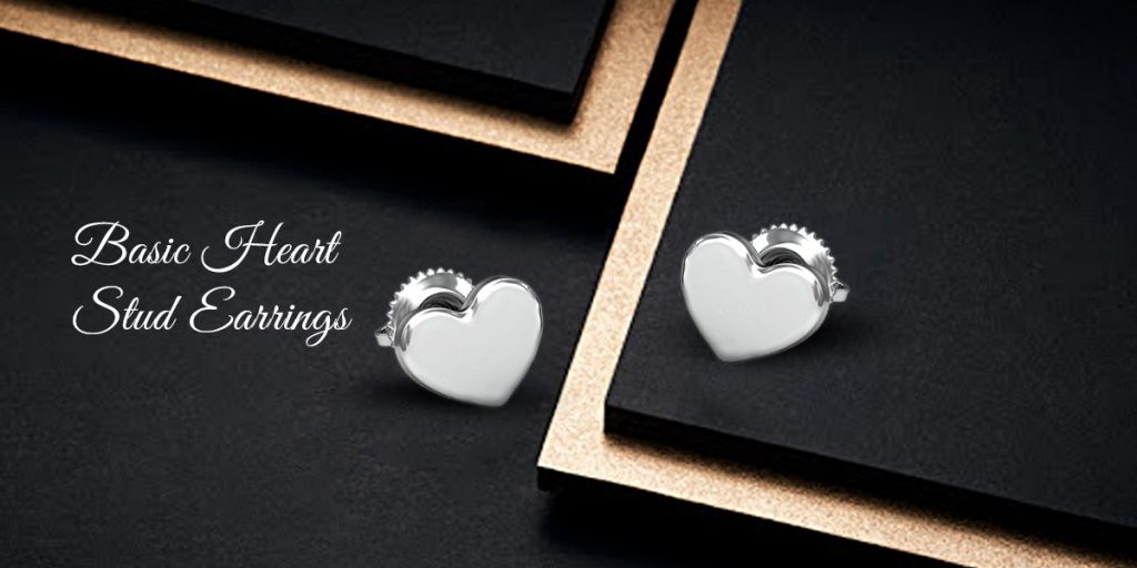 Basic Heart Stud Earrings