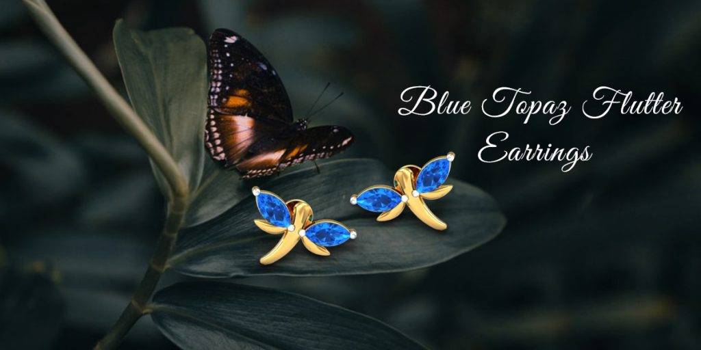 blue topaz flutter earrings 
