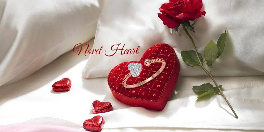 romantic novel heart open ring
