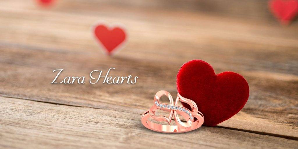 Zara hearts ring - Romantic rose gold ring
