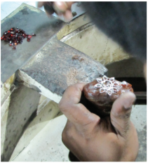 finishing process of setteling gems & diamonds in jewellery