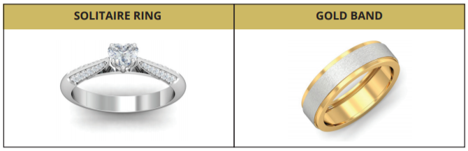 solitaire ring & gold band