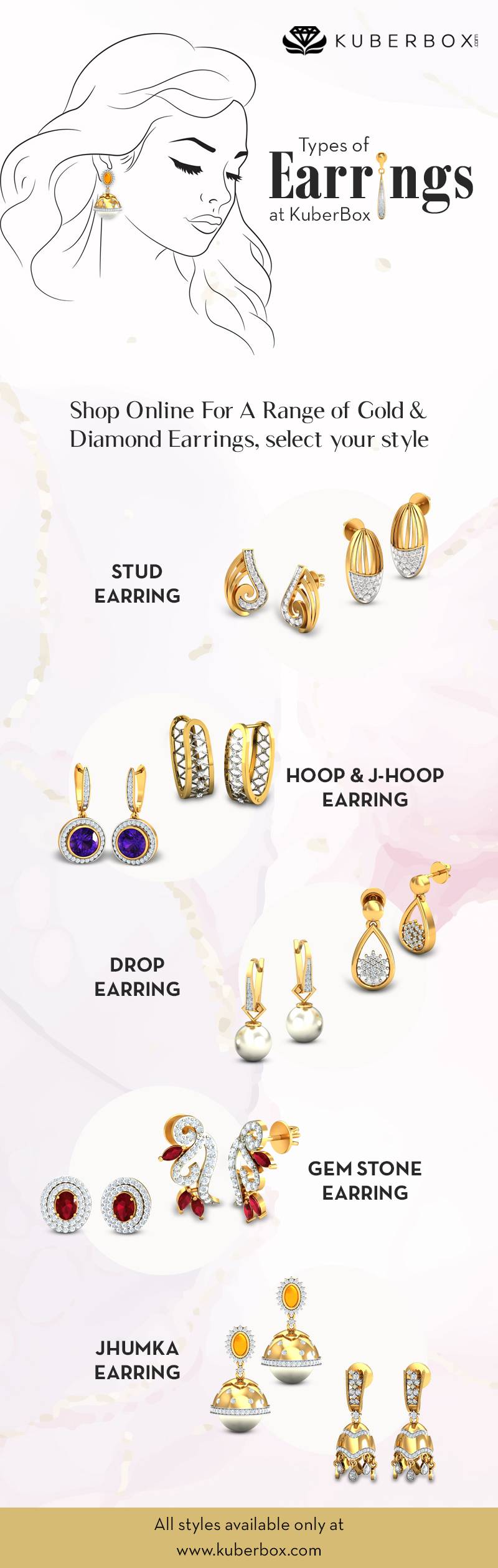 types of earrings at kuberbox