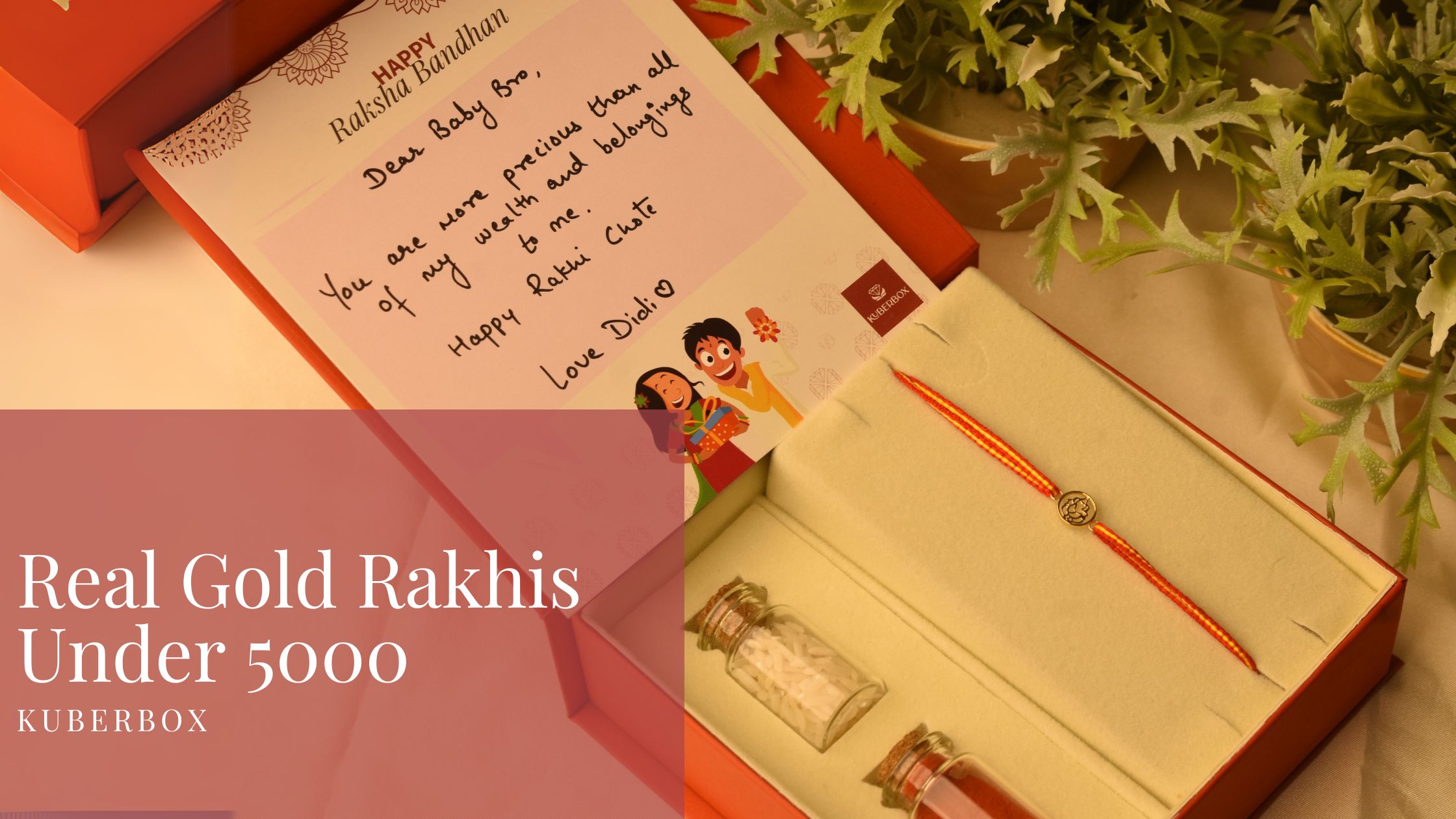 real gold rakhi under 5000 KuberBox cover