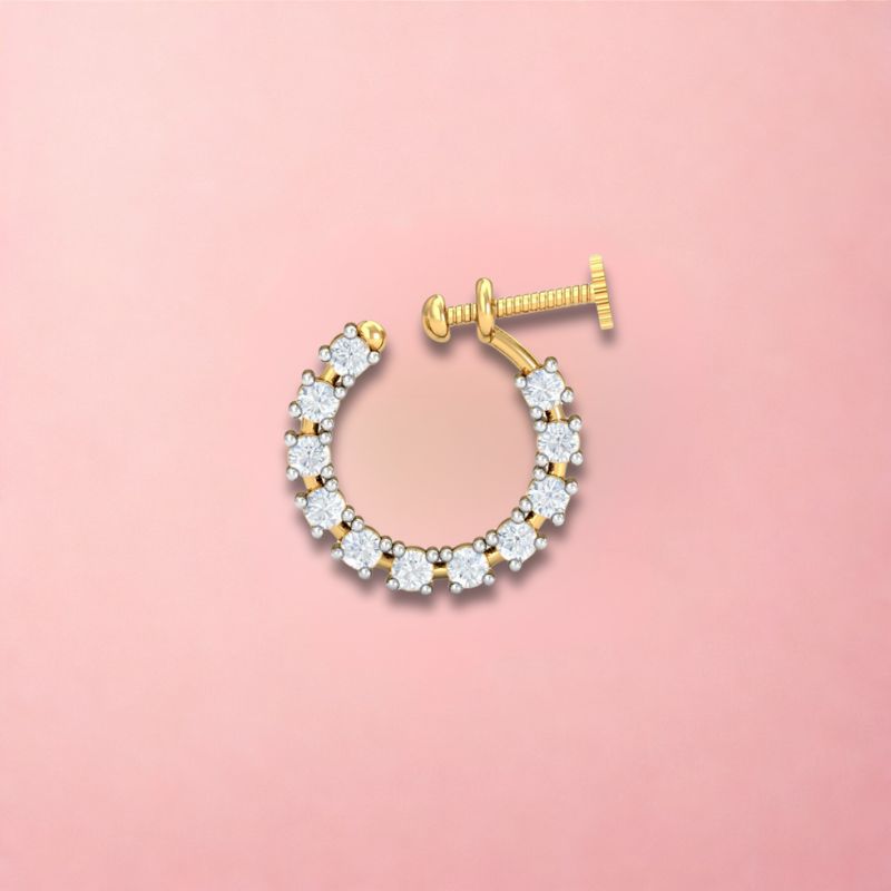 screw nath in gold and diamonds