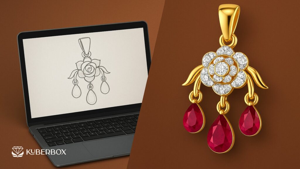 AI jewellery design into real jewellery