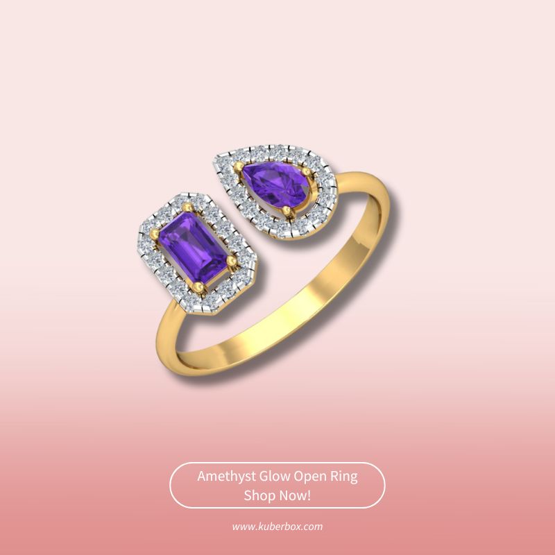 Amethyst Glow Open Ring