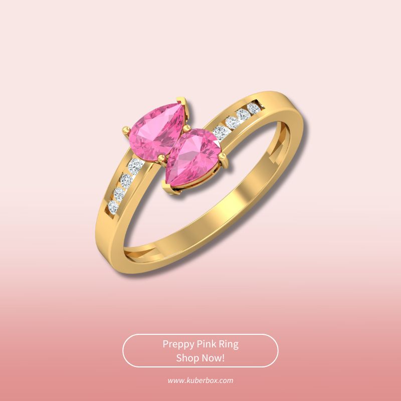 Preppy Pink Toi Et Moi Rings