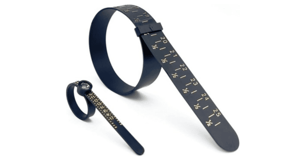 Non metal ring sizer band to measure ring size at home, small band to measure ring size, different ring sizes written on the band to check ring size