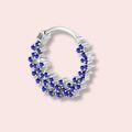 White Gold Sapphire Nose Pin