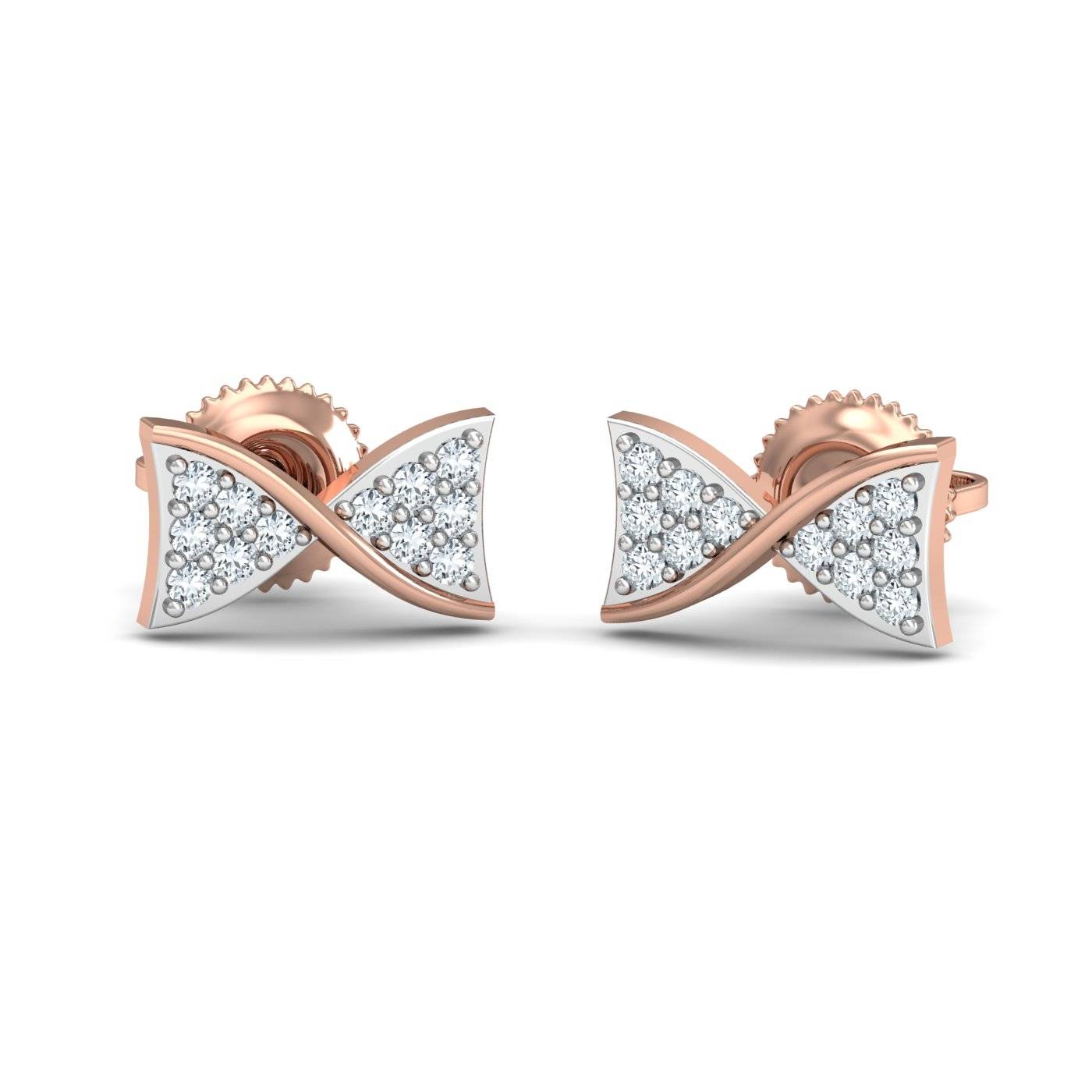 Diamond Bow Stud Earrings