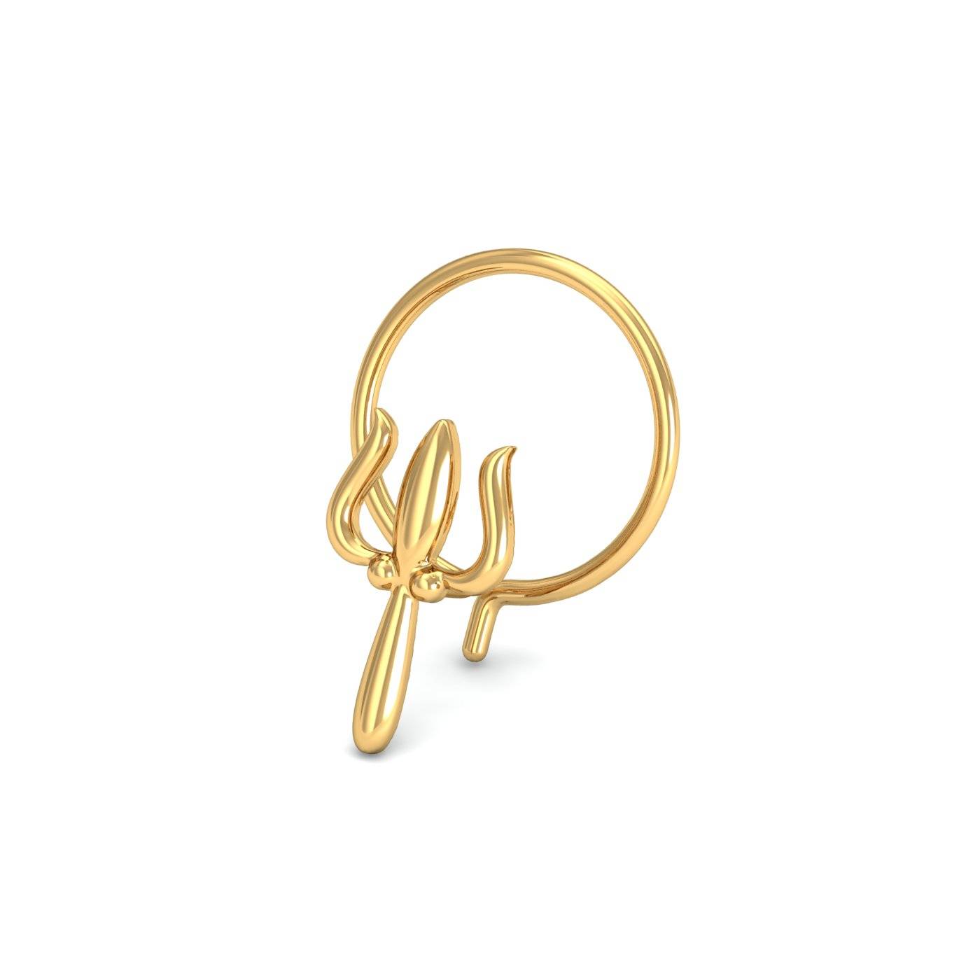 Trident Gold Nose Pin