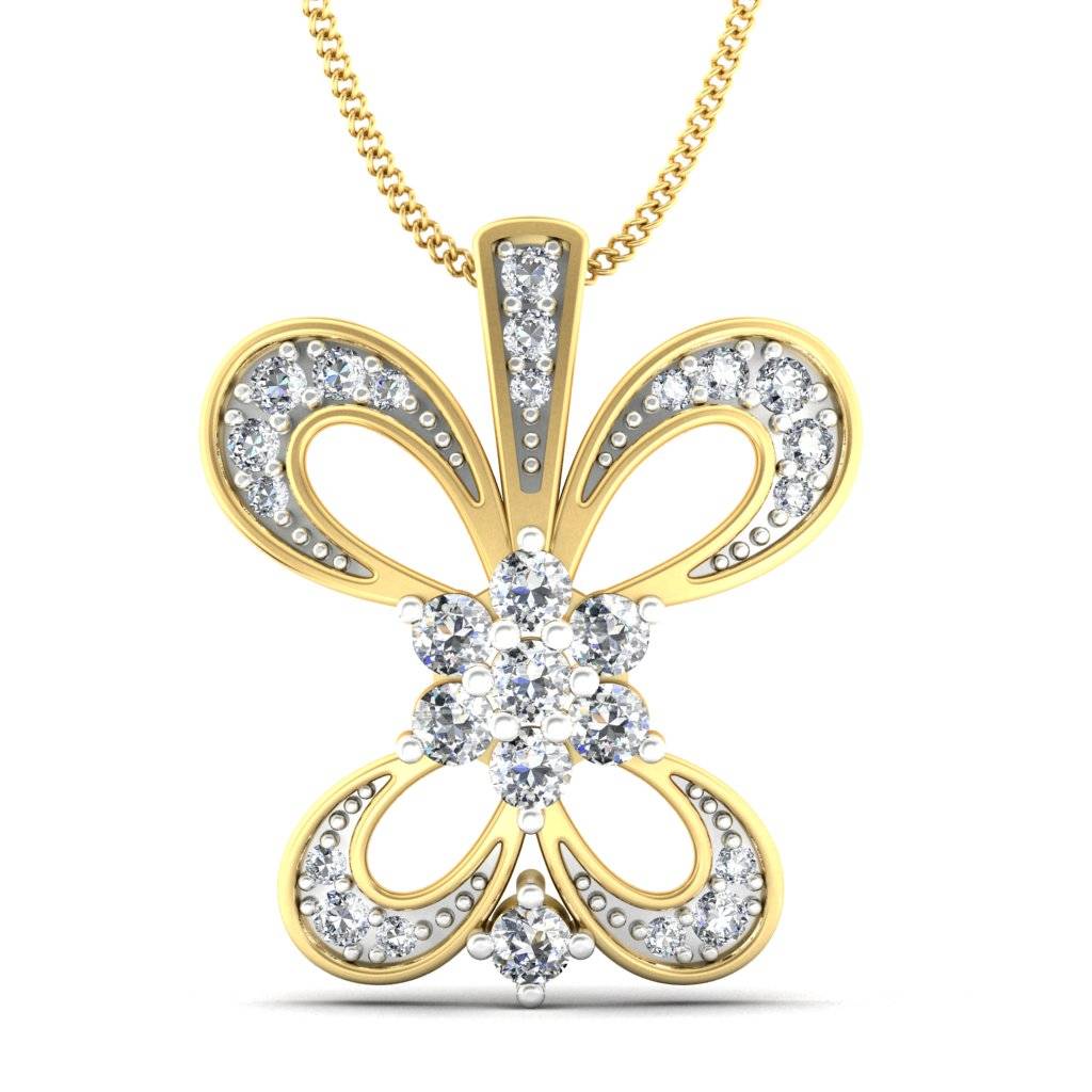 Adorned Butterfly Gold Pendant