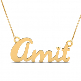 Amit Gold Name Pendant - KuberBox.com