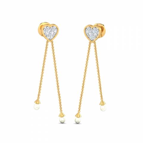 Esty Heart Pearl Earrings - KuberBox.com