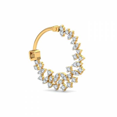 0.06 Ct Tri-studded Diamond Nose Pin 14KT Gold For Women | eBay