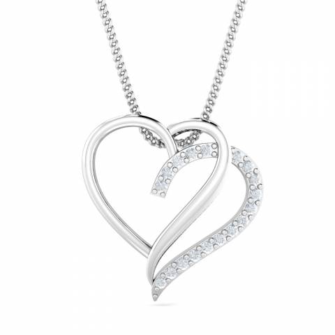 GIVA 925 Sterling Silver Rose Gold Dancing Diamond Charming Heart Pendant  with Link Chain | Valentines