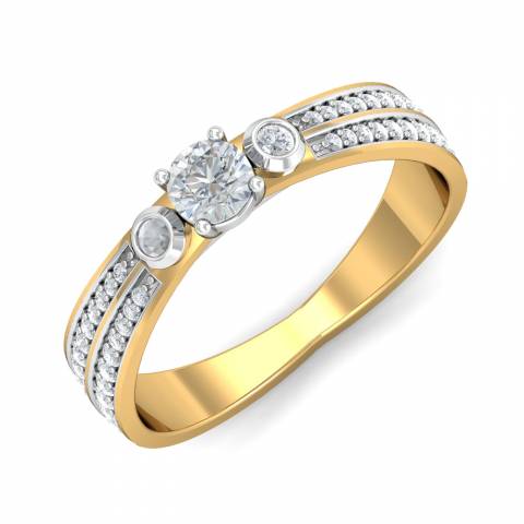 DIAMOND 5mm ROUND VINTAGE STYLE ENGAGEMENT RING SETTING WHITE GOLD 3 STONE  MOUNT