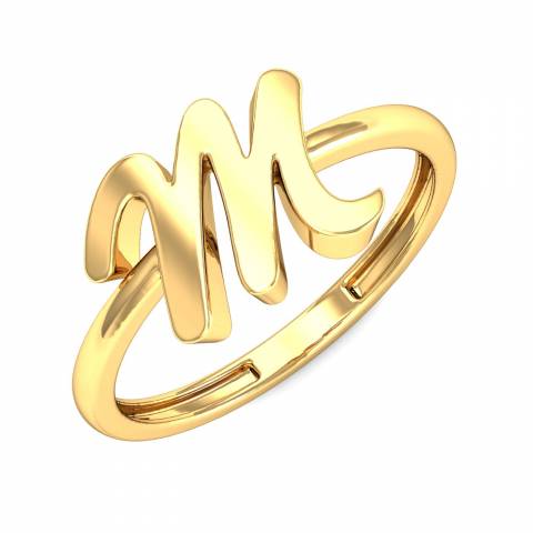 1 GRAM GOLD M LETTER RING FOR MEN DESIGN A-694 – Radhe Imitation