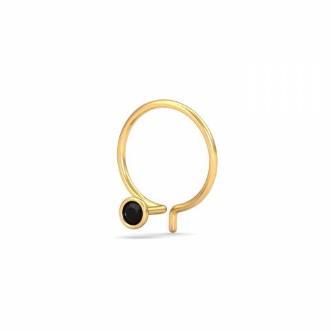 Designer Black Diamond Floral nose ring or Nose Pin - SHREEVARAM - 3375533
