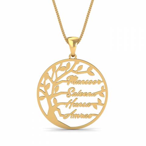 Buy 9ct Gold & Diamond Personalised Family Name 3 Circles Pendant or  Necklace Three Rings up to 6 Names Engraved Gift for Her Mum Mom Online in  India - Etsy