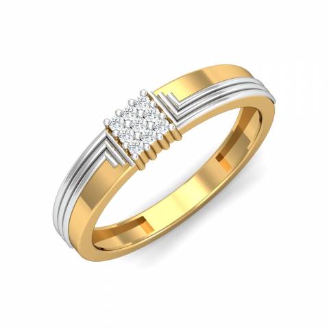 SPE Gold - Men's Ring with Rectangle Shape - Gold Ring