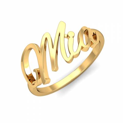 14K YELLOW GOLD CUSTOM MÍS 15 NAME RING | Patty Q's Jewelry Inc