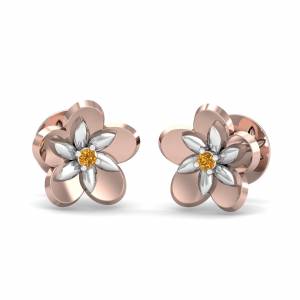 Pink Flower Stud Earrings