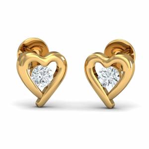 Solo Diamond Heart Earrings
