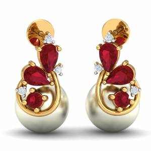 Augure Ruby Pearl Earrings