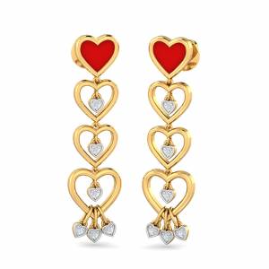 Strand-o-heart Enamel Earrings