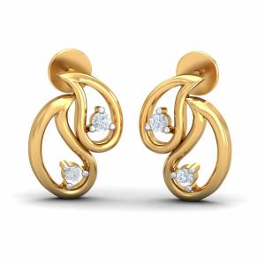 Double Paisley Gold Stud Earring