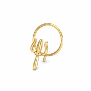Trident Gold Nose Pin