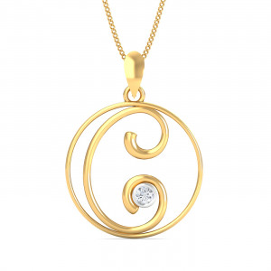 Artistic C Initials Pendant