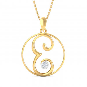 Artistic E Initials Pendant