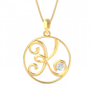 Artistic K Initials Pendant