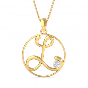 Artistic L Initials Pendant