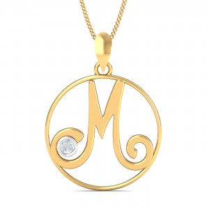 Artistic M Initials Pendant