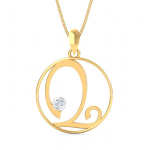 Artistic Q Initials Pendant