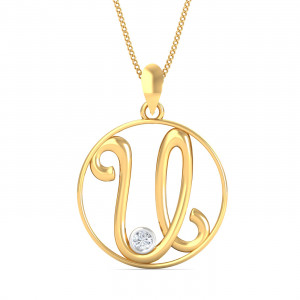 Artistic U Initials Pendant